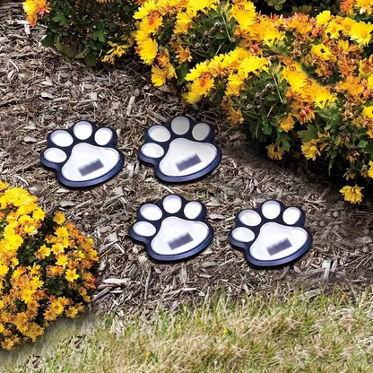 Solar Paw Print Garden Lights (4 Pcs)