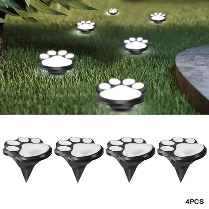 Solar Paw Print Garden Lights (4 Pcs)