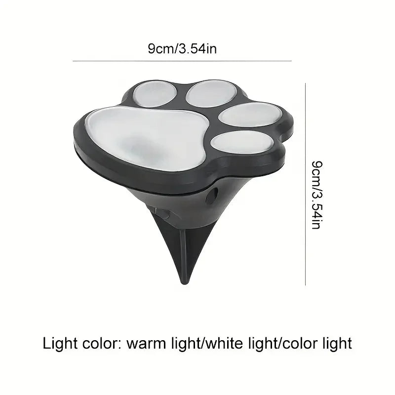 Solar Paw Print Garden Lights (4 Pcs)