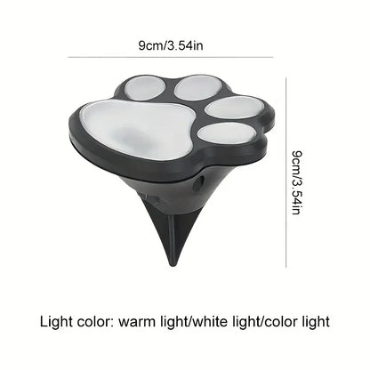 Solar Paw Print Garden Lights (4 Pcs)